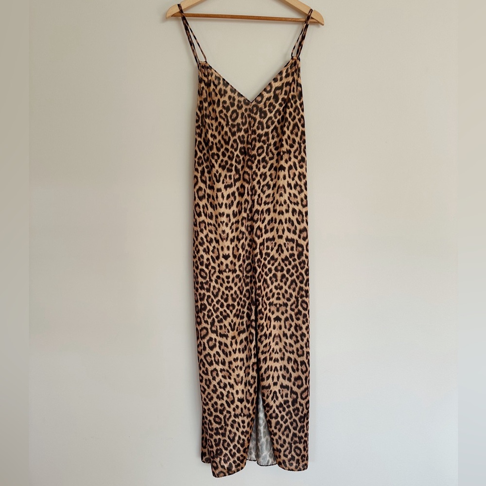 Vintage Leopard Print Slip Dress